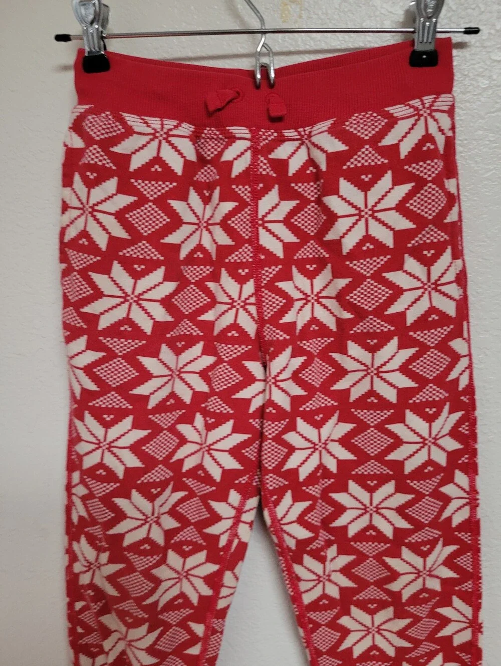 Hanna Andersson Kids Red and Cream Holiday Star Knit Sweat Pant
